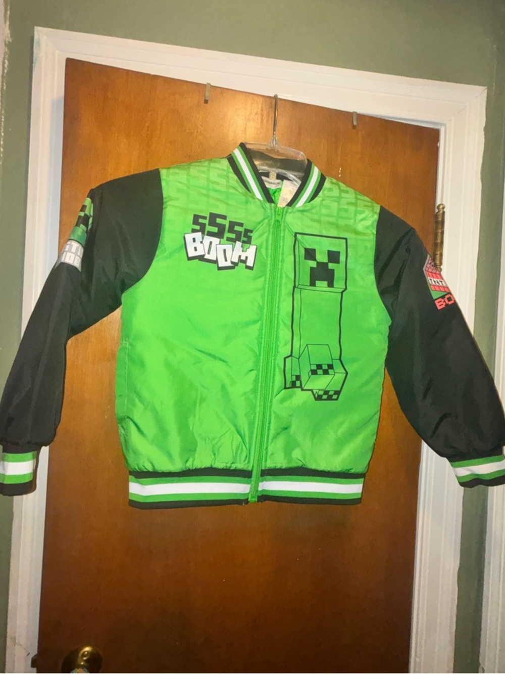 Minecraft Creeper Green Bomber Jacket